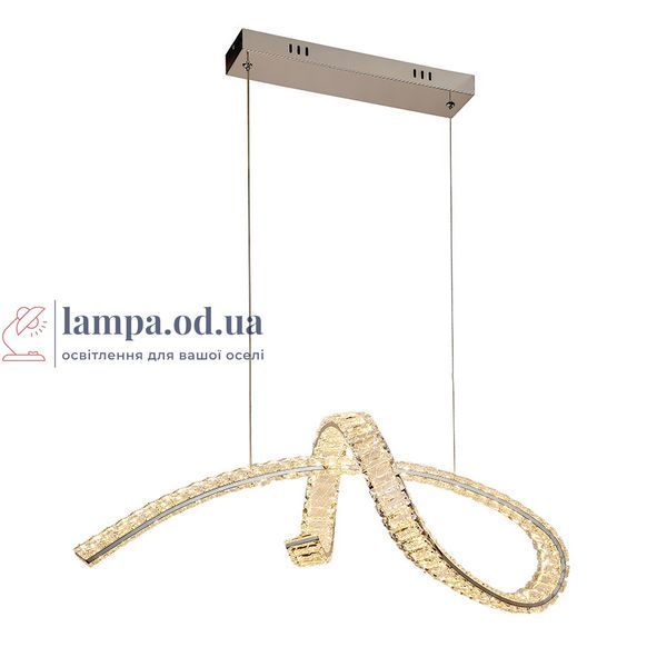 Кришталева підвісна LED-люстра у формі петлі Levistella 799L8966 (800) CH, 66 Вт, хром, 80 см, із пультом, 20-30 м&sup2; LVS7392 фото