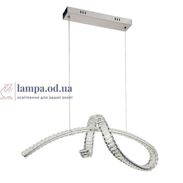 Кришталева підвісна LED-люстра у формі петлі Levistella 799L8966 (800) CH, 66 Вт, хром, 80 см, із пультом, 20-30 м&sup2; LVS7392 фото