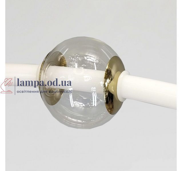 Большая подвесная светодиодная люстра Artlight 81991/D940 белая с латунью и стеклянными плафонами 50W 81991/D940 фото