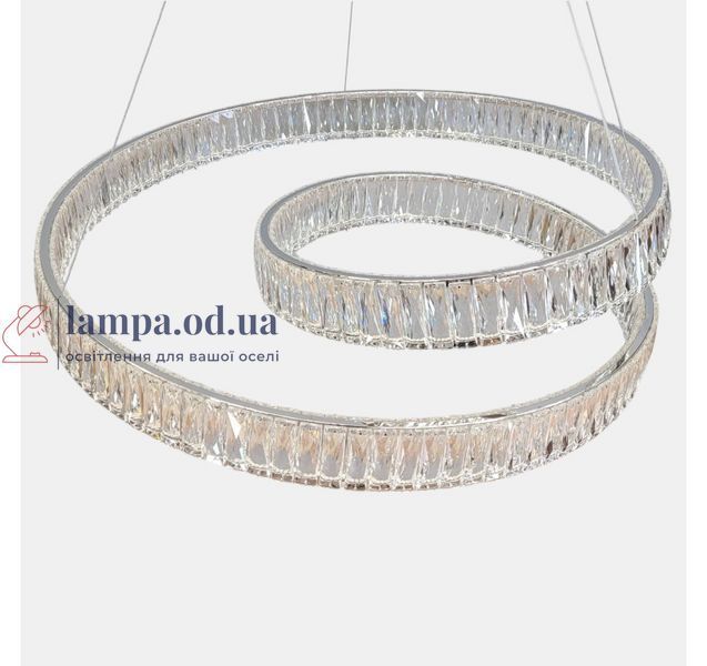 Підвісна кришталева LED-люстра Artlight 555-800CH з переплетеними кільцями, хром, 170 Вт, від 20-30 м&sup2; 555-800CH фото
