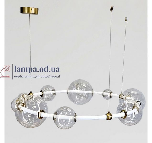 Большая подвесная светодиодная люстра Artlight 81991/D940 белая с латунью и стеклянными плафонами 50W 81991/D940 фото