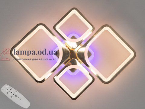 Потолочный светильник LED Diasha 8060/2+2G, 100W, 3200K-6000K, золото, современный стиль, с пультом 8060/2+2G LED 3color di фото
