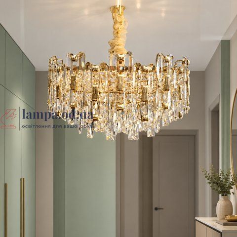 Люстра с хрусталем Linisoln 2244-500, золото, 9xE14, 50 см, 15-17 м&sup2; 2244-500 фото