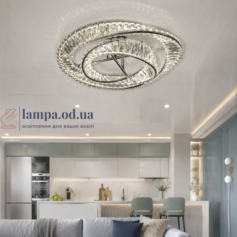 Кришталева стельова LED-люстра Diasha 562/600+400CH, пульт, 105 W, 60 см, 12-20m2 562/600+400CH фото