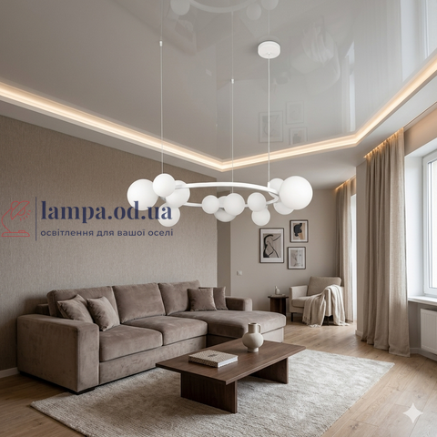 Люстра світильник у стилі лофт молекула Levistella 918LP267-15 WH+WH 918LP267-15 WH+WH фото