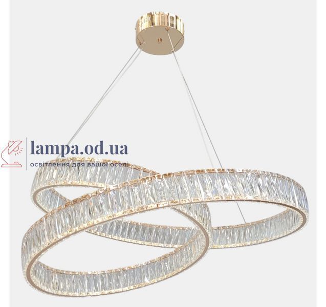 Подвесная хрустальная LED-люстра Artlight 555-800GD с переплетёнными кольцами, золото, 170 Вт, от 20-30 м&sup2; 555-800GD фото