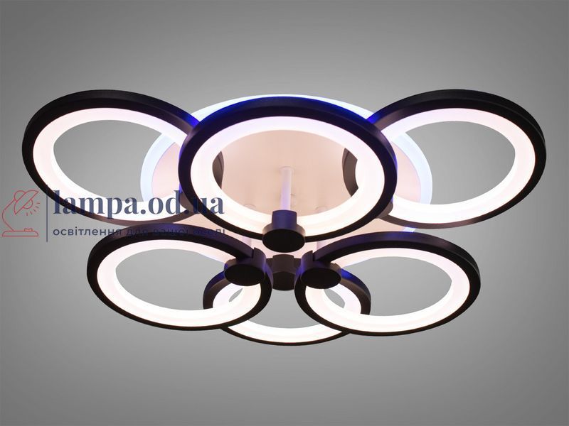 Потолочная LED-люстра Diasha 8022/3+3BK 85W, &Oslash;50&times;12 см, 3 цвета света, диммер, пульт 8022/3+3BK LED 3color d фото