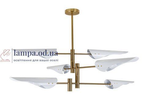 Люстра стельова LED Levistella 761V1019-6 WH, 6 плафонов, E14, бронза, білий, сучасний стиль для дому LVS4219 фото