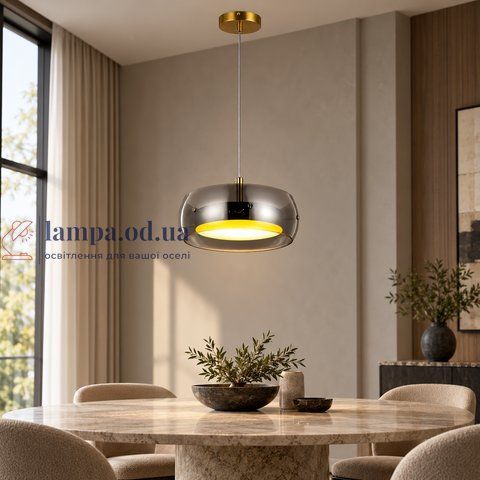 Подвесной светодиодный светильник Levistella 800P3303-1 AB+SM, LED 9 Вт, античная латунь и дымчатое стекло, 3 режима света LVS7158 фото