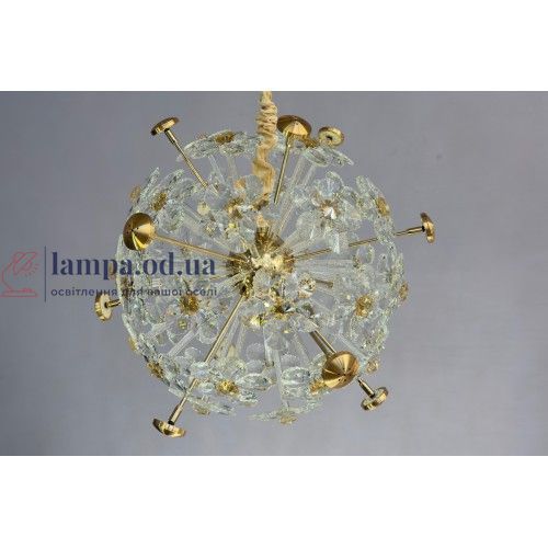Люстра с хрусталем Linisoln 24418-500 CH/FG, хром с золотом, 60 Вт, 12xG4, 50 см, 12-15 м&sup2; 24418-500 CH/FG фото