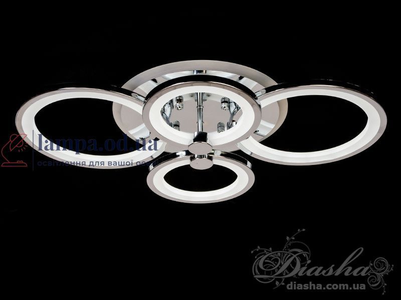 Потолочная LED-люстра Diasha 8022/4HR 70W, 3 кольца, 3 цвета света, &Oslash;40&times;62 см, диммер, пульт 8022/4HR LED 3color dim фото