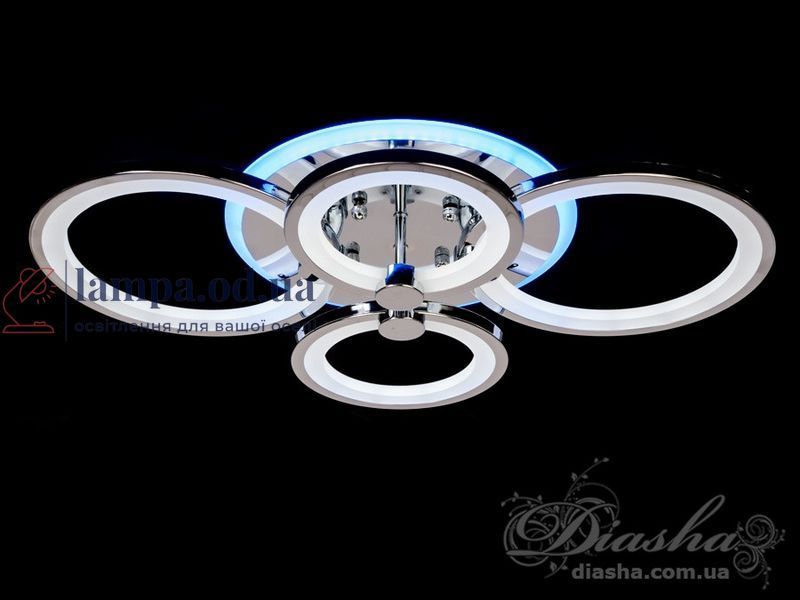 Потолочная LED-люстра Diasha 8022/4HR 70W, 3 кольца, 3 цвета света, &Oslash;40&times;62 см, диммер, пульт 8022/4HR LED 3color dim фото