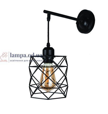Бра настінне Levistella 756WPR105F2-1 BK, E27, 60W, чорний метал, стиль лофт LVS2747 фото