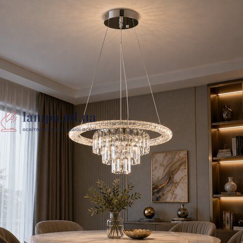 Светодиодная люстра Splendid Ray LC118/1+1 LED (CH) с хрусталем, хром, 40 Вт 30436194 фото