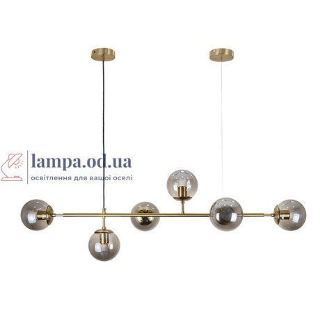 Люстра в современном стиле с круглыми плафонами Levistella 7529802-6 BRZ+BK 7529802-6 BRZ+BK фото