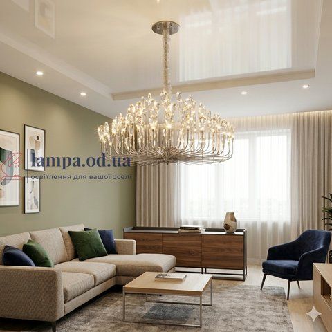 Розкішна кришталева люстра LED Splendid Ray L2502/800/76 хром 80 см на 76 ламп 30434659 фото