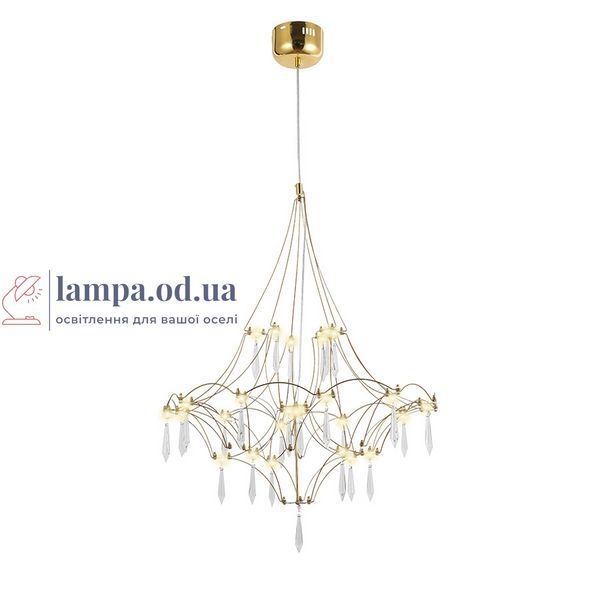 Люстра стельова LED Levistella 918L981 (600) GD, 25W, три режими світла, золотий метал, для вітальні LVS5762 фото