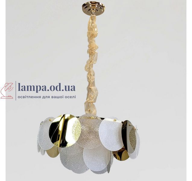 Подвесная круглая люстра Artlight 21822/500GD золотая на 10 ламп E14 с прозрачным, матовым и металлическим декором 21822/500GD фото