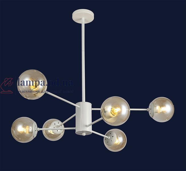 Потолочная люстра LED Levistella 7526033-6 WH+BR, E27, 6 плафонов, белый и коричневый, современный дизайн LVS2489 фото