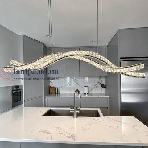 Подвесная LED-люстра Diasha D8947/1200-2CH для кухни-студии, гостиной и спальни, волна, 85 W, 116 см, 15-25 m2 D8947/1200-2CH фото