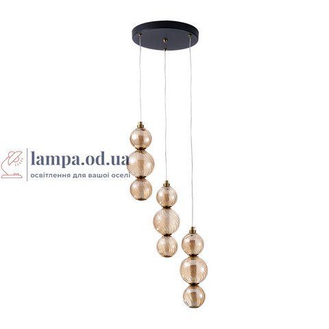 Подвесной светильник LED Levistella 788P68133A-3 BK+AB+AM, 12W, 4000K, черный+бронза+медь LVS5493 фото