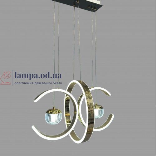 Linisoln 9557-2 FG, золота підвісна LED-люстра з двома кільцями 75 Вт та трьома температурами світла 9557-2 FG фото