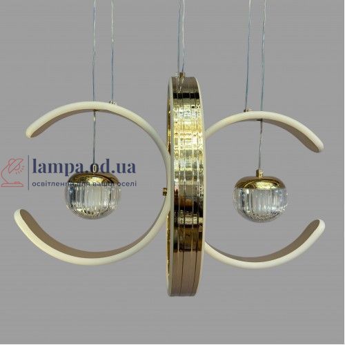 Linisoln 9557-2 FG, золота підвісна LED-люстра з двома кільцями 75 Вт та трьома температурами світла 9557-2 FG фото