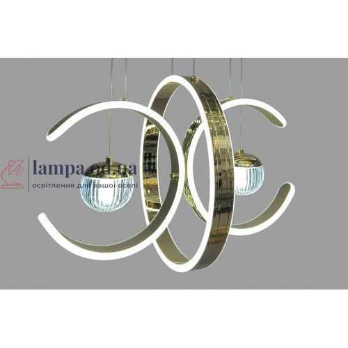 Linisoln 9557-2 FG, золота підвісна LED-люстра з двома кільцями 75 Вт та трьома температурами світла 9557-2 FG фото