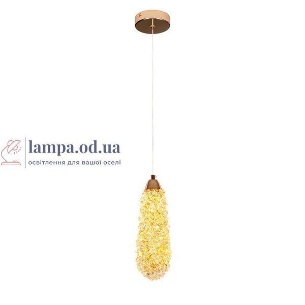 Підвісний LED світильник із фактурним кристалом Levistella 900J51-1, 7 Вт, 3000K, золотий, 9 x 27 см LVS7243 фото
