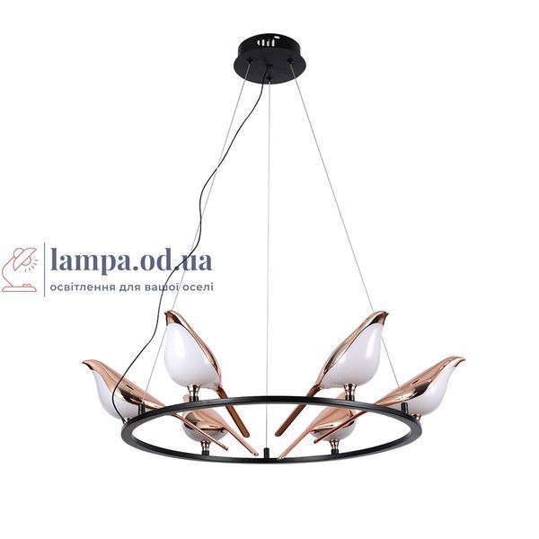 Підвісна LED-люстра з птахами Levistella 784V1004-6 BK+FGD 784V1004-6 BK+FGD фото