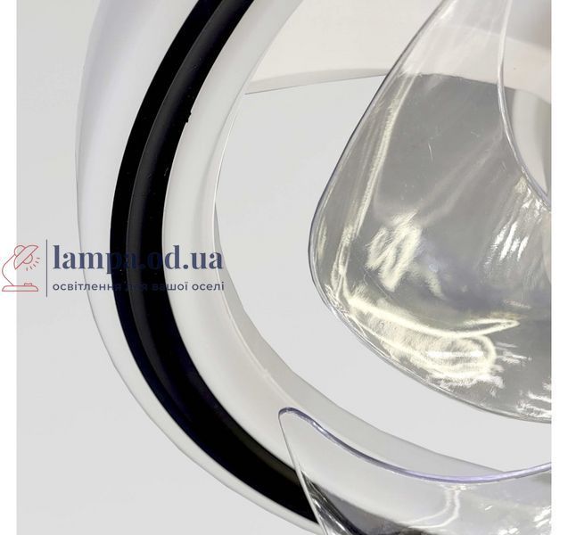 Стельова LED-люстра-вентилятор Artlight FS306BK, біла з чорною окантовкою, 73 Вт, від 10-18 м&sup2; FS306BK фото