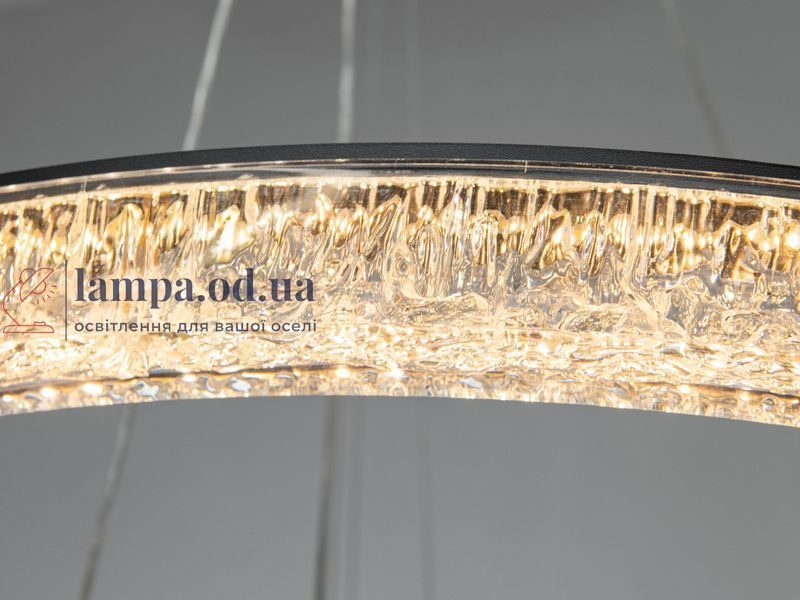 Светодиодная подвесная люстра Diasha 25108/800+600+400BK черная 195 Вт пульт 33 м&sup2; 25108/800+600+400BK dim фото