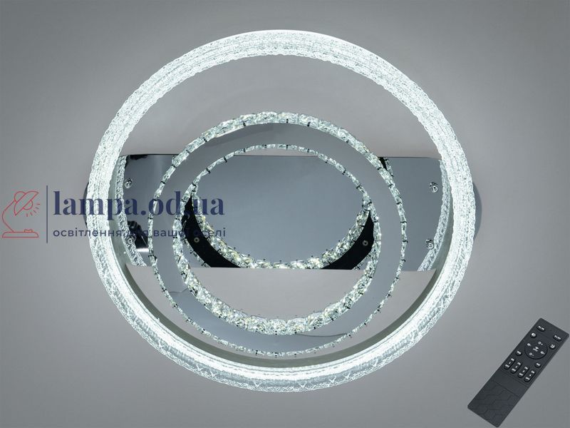 Стельова LED люстра Diasha 8811/600+400A хром 120 Вт кришталь пульт 8811/600+400A фото