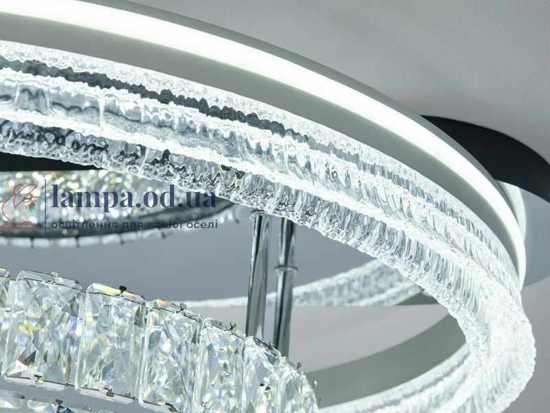 Стельова LED люстра Diasha 8811/600+400A хром 120 Вт кришталь пульт 8811/600+400A фото