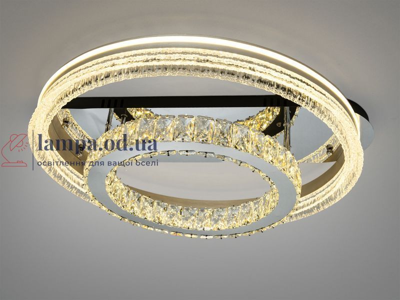 Стельова LED люстра Diasha 8811/600+400A хром 120 Вт кришталь пульт 8811/600+400A фото