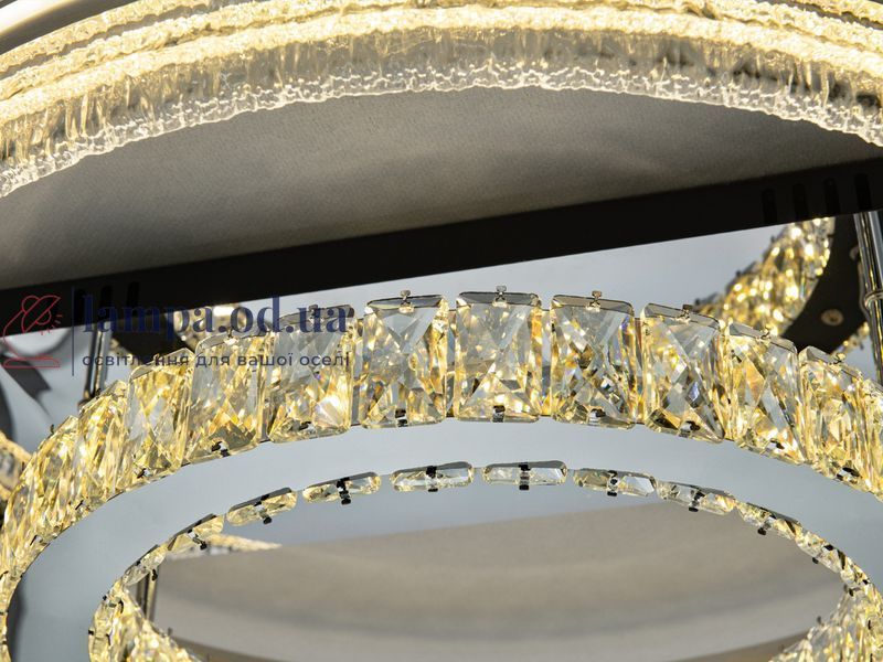 Стельова LED люстра Diasha 8811/600+400A хром 120 Вт кришталь пульт 8811/600+400A фото
