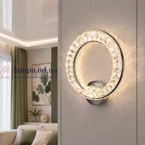 Светодиодное бра Linisoln 6105-300B CH с хрусталем, хром, 15 Вт 6105-300B СН фото