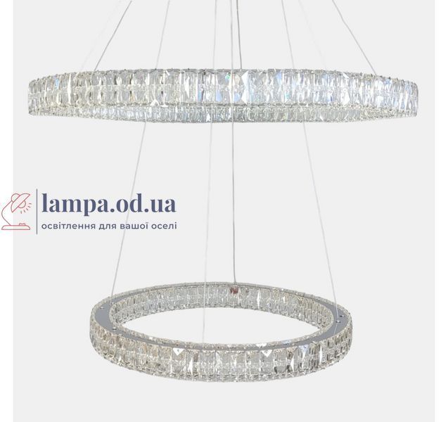 Двухъярусная хромированная хрустальная LED люстра-кольца Artlight 8219-70+50CH 8219-70+50CH фото