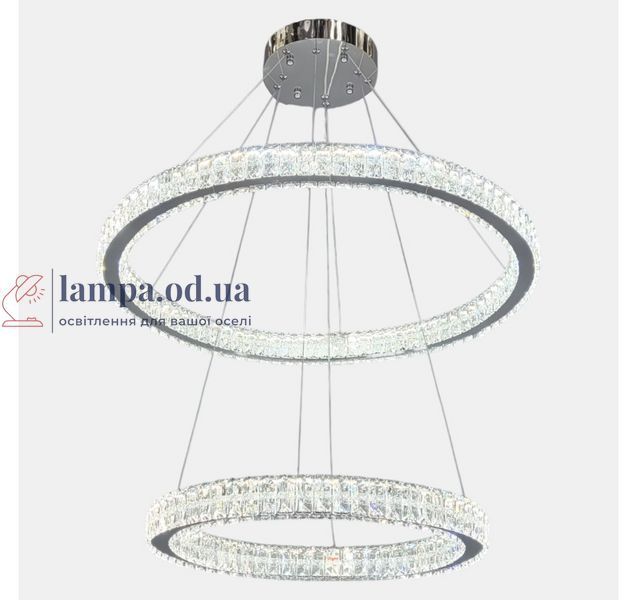 Двухъярусная хромированная хрустальная LED люстра-кольца Artlight 8219-70+50CH 8219-70+50CH фото