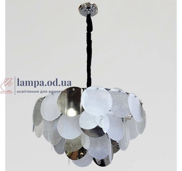 Декоративна підвісна люстра Artlight 21822/600CH хромована на 14 ламп E14 з прозорим і матовим білим склом. 21822/600CH фото