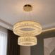 Хрустальная подвесная LED люстра Diasha 8693-600+400GD с хрустальными кольцами в золоте 8693-600+400GD фото 1