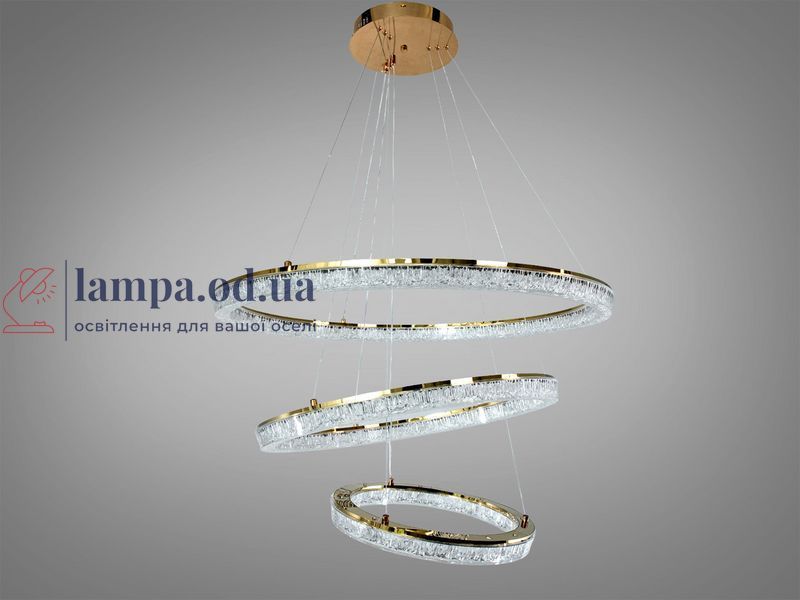 Подвесная LED люстра Diasha 1712/800+600+400G с тремя кольцами, золото, 125 W, освещение 10-25 м&sup2; 1712/800+600+400G фото