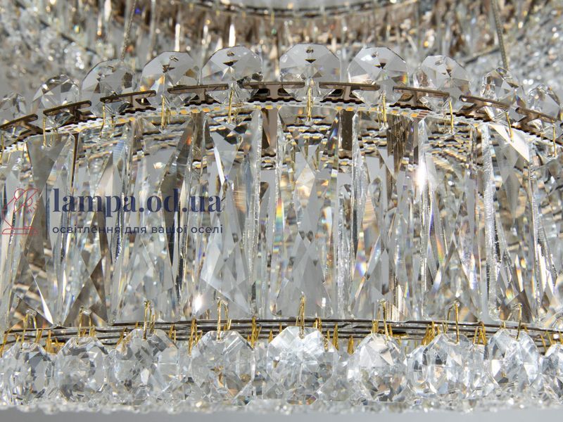 Хрустальная подвесная LED люстра Diasha 8693-600+400GD с хрустальными кольцами в золоте 8693-600+400GD фото