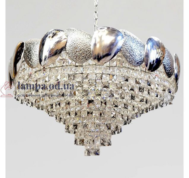 Велика кришталева люстра Artlight 8836/80CH, хром, 18 ламп E14, прозоре й димчасте скло, &Oslash;82 см, від 20-30 м&sup2; 8836/80CH фото