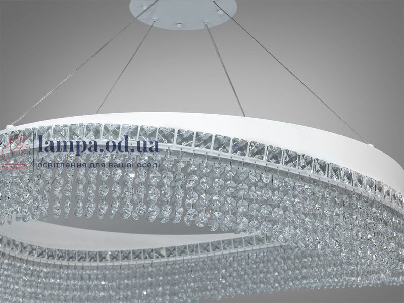 Світлодіодна люстра Diasha P7027/D800WH, кришталь, 100 W, 79 см, 15-25m2 P7027/D800WH фото