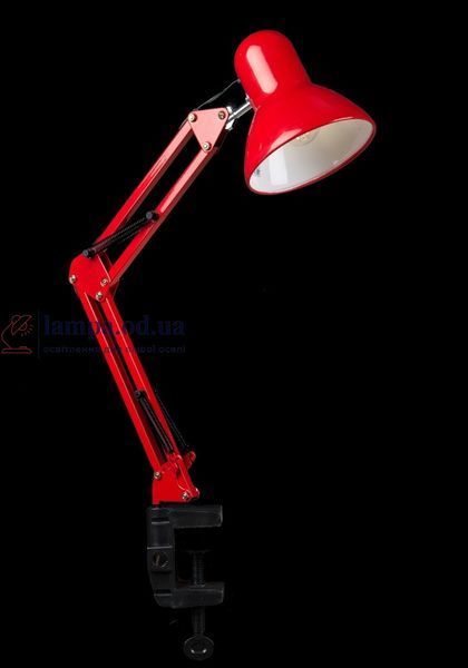 Настільна лампа офісна Splendid Ray NSM-800A, E27, 40W, червоний пластик, сучасний стиль 30386132 фото