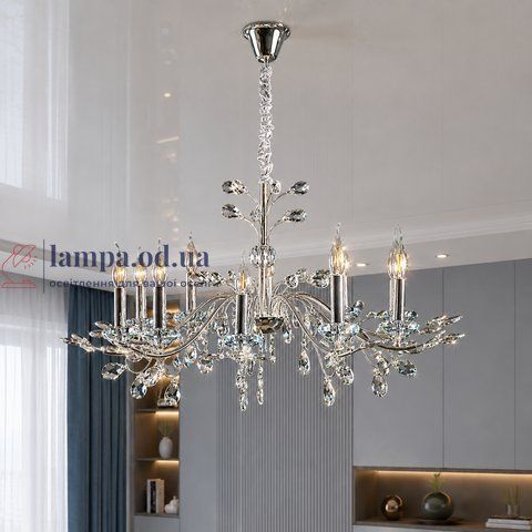 Кришталева люстра зі свічками Splendid Ray L9013/10 (Silver) на 10 ламп E14 30421639 фото