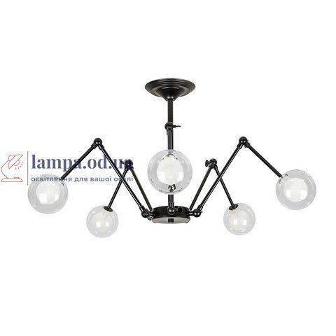 Люстра-паук G9 Levistella 761S1005F-5 BK+CLWH, 5 плафонов, черный, прозрачный, диаметр 800мм LVS4411 фото