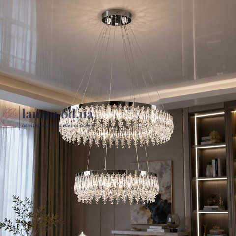 Світлодіодна люстра Splendid Ray L7068/400+600/2 LED (CH+Clear) 30436293 фото