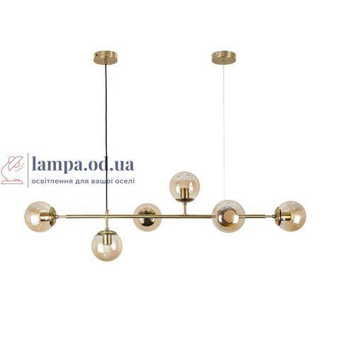 Люстра в современном стиле с круглыми плафонами Levistella 7529802-6 BRZ+BR 7529802-6 BRZ+BR фото